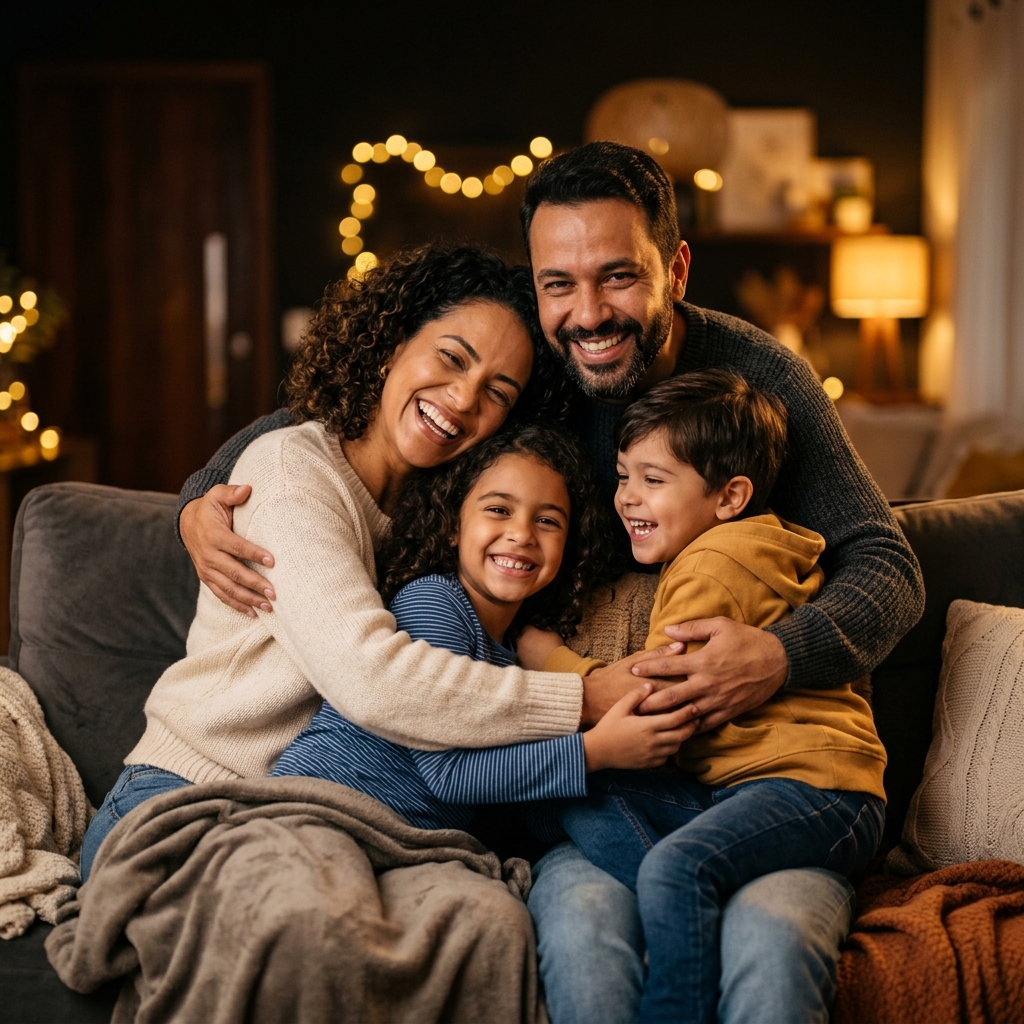 Família protegida com seguro de vida LC&D